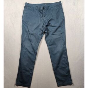 Paul Smith Pants Mens 38x31 Blue Chino Flat Front Trousers Stretch Cotton Office